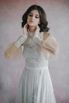 Emboridery Wedding Bridal Gowns detachable lantern Sleeve Engement Noivas DW487