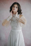 Emboridery Wedding Bridal Gowns detachable lantern Sleeve Engement Noivas DW487
