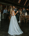 V Neck Back Lace Appliques Illusion Body Wedding Dress A Line Bridal Gown