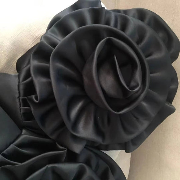 Big Flower Fashion Sleeves White/Black Satin Evening Party Accessories Sleeve DG008