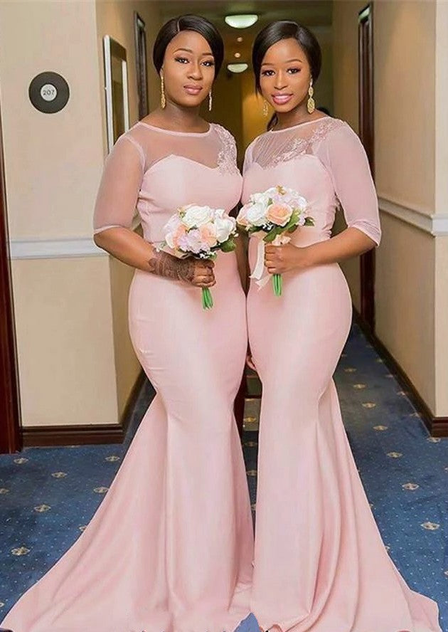 Black Girls Long Mermaid Bridesmaid Dresses TB1381 Black Girls Long Mermaid Bridesmaid Dresses TB1381