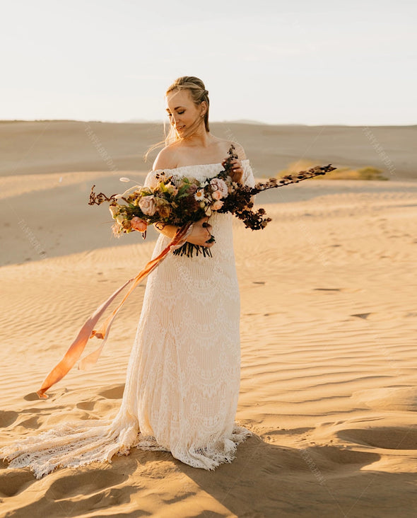 Mermaid Charming Elegant Bohemian Bridal GownsDW548