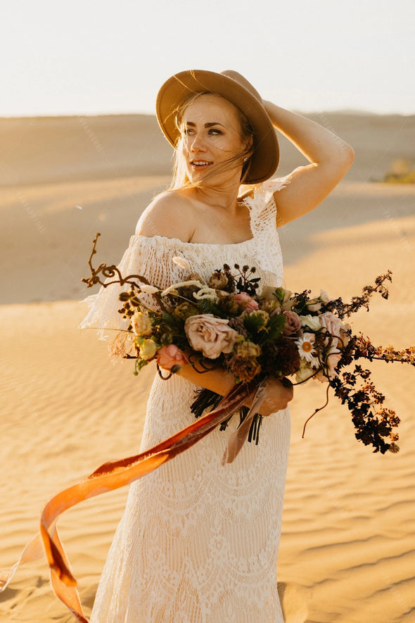 Mermaid Charming Elegant Bohemian Bridal GownsDW548