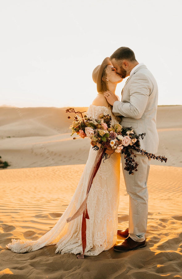 Mermaid Charming Elegant Bohemian Bridal GownsDW548