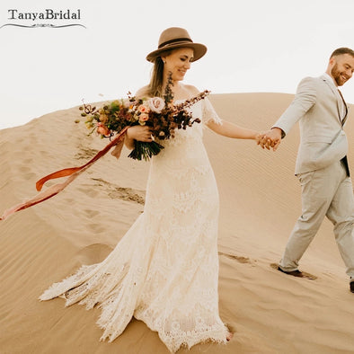Mermaid Charming Elegant Bohemian Bridal GownsDW548