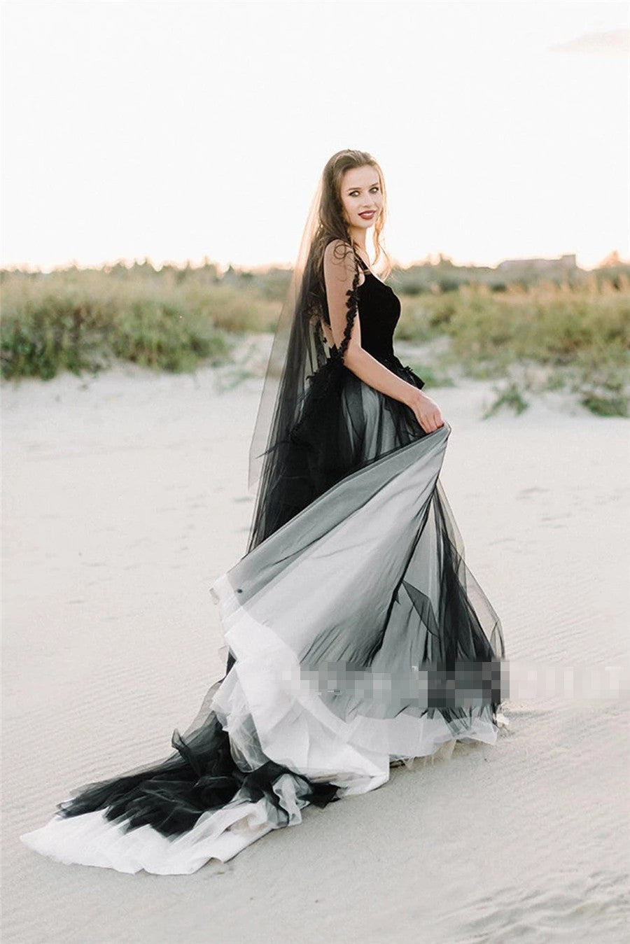 velvet wedding dress bridal gown Boate Neckline Black Velvet and Tulle Wedding Dress – TANYA BRIDAL