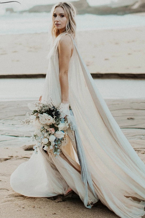 Wing Free Spirited Simple Charming Wedding Dresses DW610 – TANYA BRIDAL