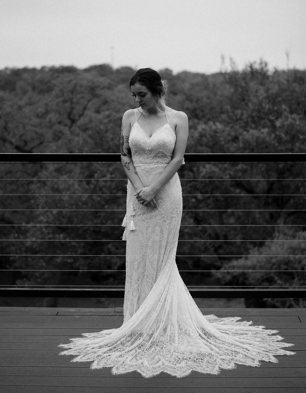 Bohemian Lace Wedding Dresses V-Neck Backless Champagne Lining Chic ZW TANYA BRIDAL Bohemian Lace Wedding Dresses V-Neck Backless Champagne Lining Chic ZW TANYA BRIDAL
