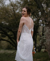 Bohemian Lace Wedding Dresses V-Neck Backless Champagne Lining Chic ZW558