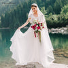 Bohemian Wedding Dresses Lace Cape Sleeve Chiffon Bridal Gowns Vestido De Noivas DW224