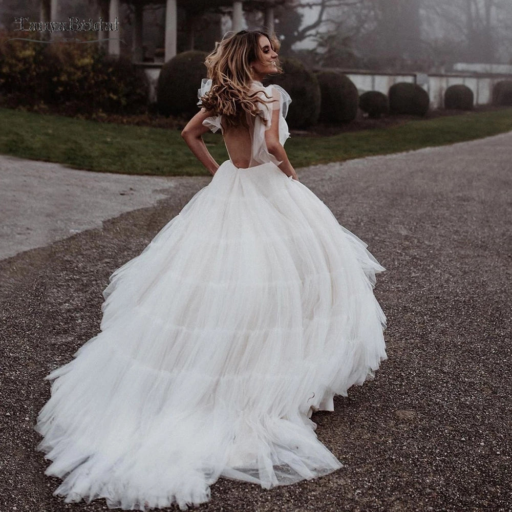 Bohemian Wedding Dresses Tired Skirts Romantic Vestido de Noivas DW524 – TANYA BRIDAL