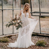Bohemian Wedding Dresses V-Neck Backless Romantic Dreamy Bridal Gowns DW377