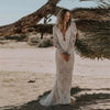 Boho Mermaid Wedding Dress for Bride 2020 Long Sleeve Lace Beach Bridal Gowns