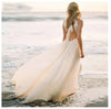 Summer A Line Chiffon Backless Beach Bridal Gown