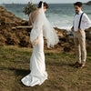 Two Pieces Wedding Dresses Zipper Back Mermaid Boho Bridal Gowns DW481