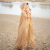 Champagne Chiffon Cape Wedding Shawl Hooded Wrap DJ140