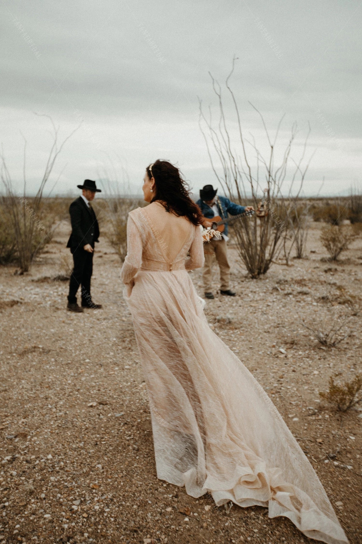V-Neck Long Sleeve A Line Champagne Chiffon Boho Wedding Dresses Vesti TANYA BRIDAL V-Neck Long Sleeve A Line Champagne Chiffon Boho Wedding Dresses Vesti TANYA BRIDAL