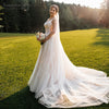Champagne lining Wedding Dresses Sparkly Beaded Bridal Gowns Sweep Train A Line Vestido de Noivas DW229