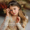 Charming Flowers Girls Dresses Sequin Pleat Square Collar