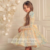 Charming Flowers Girls Dresses Sequin Pleat Square Collar