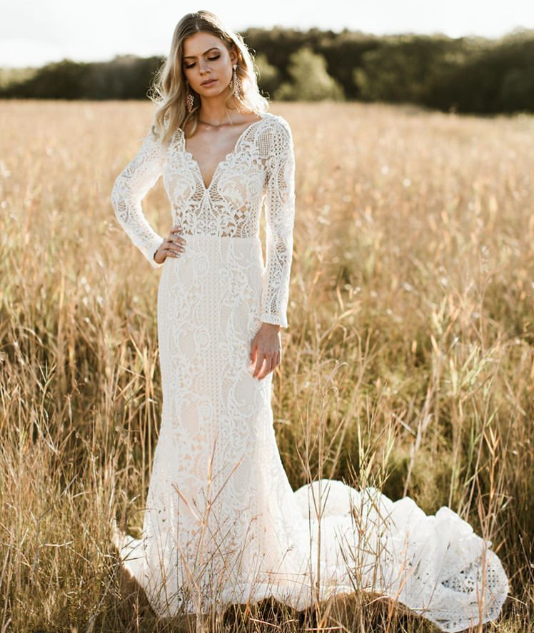 Lace Long Sleeve Wedding Dress 2021 TANYA BRIDAL Lace Long Sleeve Wedding Dress 2021 TANYA BRIDAL