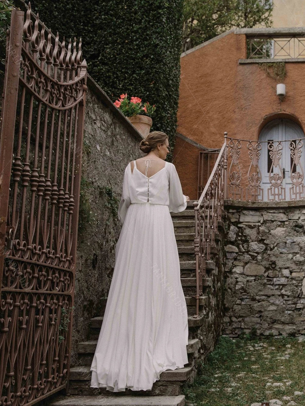Chiffon Long Sleeve A Line Wedding Dresses Vestido De Noivas chic ZW51 TANYA BRIDAL Chiffon Long Sleeve A Line Wedding Dresses Vestido De Noivas chic ZW51 TANYA BRIDAL