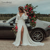 Chiffon Wedding Dresses Half Sleeve V-Neck Romantic Bridal Gowns Robe De Soriee DW176