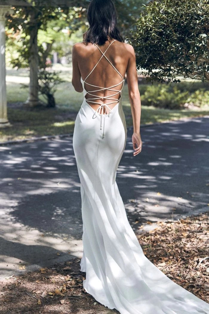 Classic Glamorous Silk Satin Wedding Dresses Chic ZW564 TANYA BRIDAL Classic Glamorous Silk Satin Wedding Dresses Chic ZW564 TANYA BRIDAL