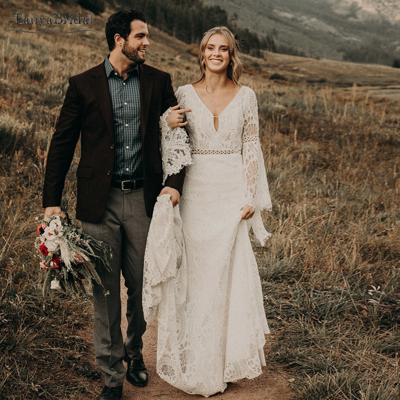 Classical Fairy Wedding Dresses Long sleeve Lace Mermaid Bridal Gowns TANYA BRIDAL Classical Fairy Wedding Dresses Long sleeve Lace Mermaid Bridal Gowns TANYA BRIDAL