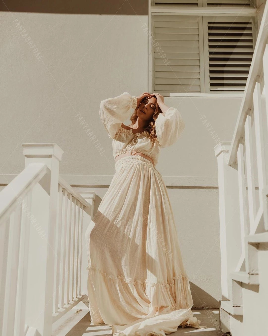 Wedding Dresses Two Pieces Tired Skirts Pregnant Boho Noivas DW607 TANYA BRIDAL Wedding Dresses Two Pieces Tired Skirts Pregnant Boho Noivas DW607 TANYA BRIDAL