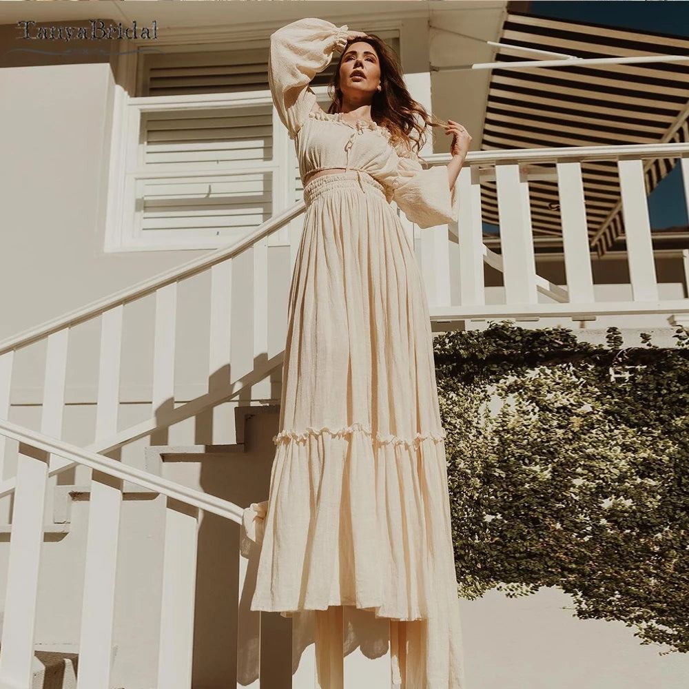 Wedding Dresses Two Pieces Tired Skirts Pregnant Boho Noivas DW607 TANYA BRIDAL Wedding Dresses Two Pieces Tired Skirts Pregnant Boho Noivas DW607 TANYA BRIDAL