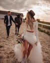 Country Wedding Dresses Two Pieces Mermaid Beach Bride Dresses