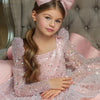 Cute Pink Kids Party Dresses for Birthday Long Sleeves