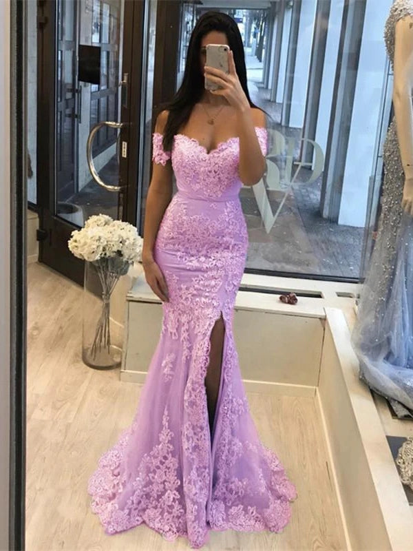 lace mermaid evening dress Long Lace Corset Prom Dress with Mermaid Skirt Dusty Rose / 6