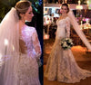 V Neck Long Sleevs Lace Trumpet Vintage Wedding Dresses