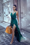 Chiffon Chic Green Prom Dress Mermaid Evening Dress 213111046