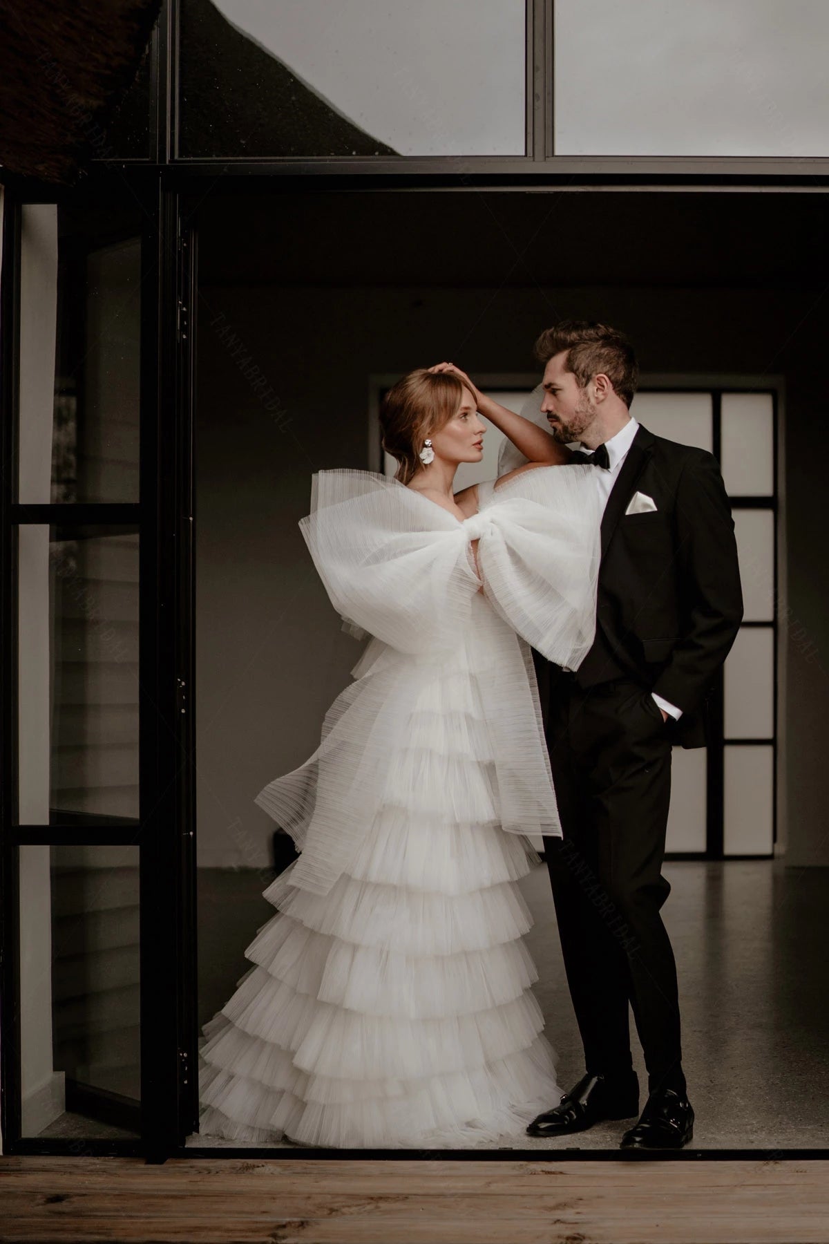 tiered wedding dress Octavia - Bridal Separates / Two Piece Wedding Dress / Ruffled Wedding Dress / Tiered Tulle Wedding Dress / Swiss Dotted Tulle Bodysuit