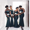 Dark Greem African Mermaid Bridesmaid Dresses