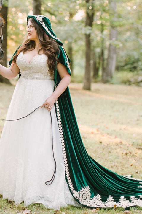 Green Velvet Wedding Cloak With Hood TANYA BRIDAL Green Velvet Wedding Cloak With Hood TANYA BRIDAL