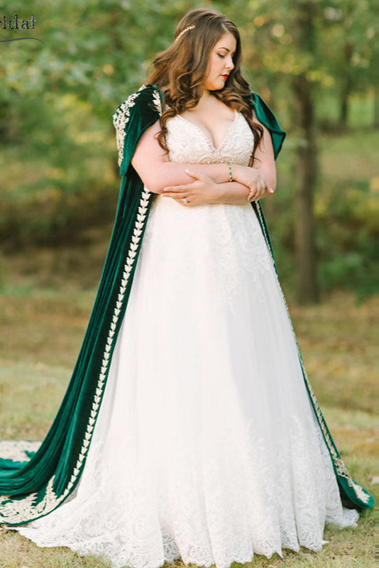 Green Velvet Wedding Cloak With Hood TANYA BRIDAL Green Velvet Wedding Cloak With Hood TANYA BRIDAL