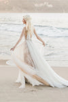 Deep V-Neck Bohemian Wedding Dress Nude Lining Vestido De Noivas DW564