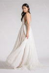 Deep V-Neck Bohemian Wedding Dress Nude Lining Vestido De Noivas DW564