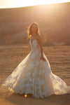 Deep V-Neck Boho Wedding Dresses Romantic Fashion Vestide Do Noivas Chic ZW563