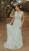 Deep V-Neck Mermaid Lace Wedding Dresses Vestido De Noivas ZW462