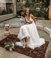 Deep V-Neck Tulle Wedding Dresses Backless A Line Boho Bridal Gowns DW523