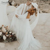 Deep V-Neck Wedding Dresses A Line Boho Beach Bridal Gowns DW482