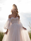 Dot Tulle Puff Sleeves Set Removable Boho Cahrming Wedding Accessories DG082