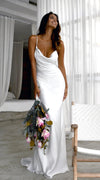 Effortless Beauty Wedding Dresses Low Cut Back With Tie DW754