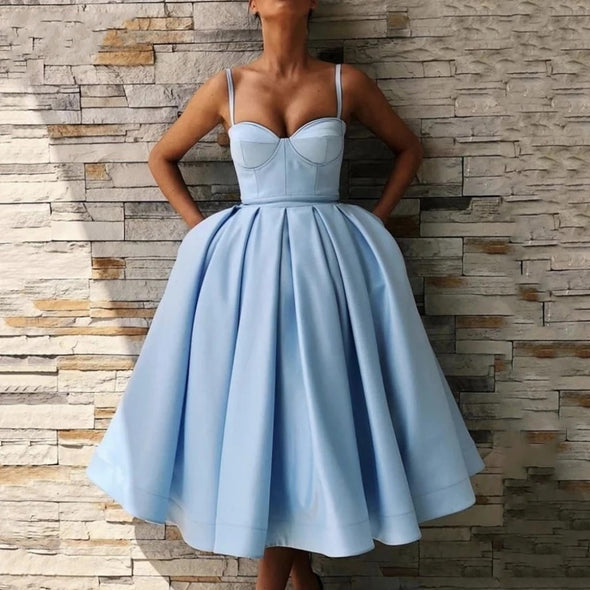 Elegant Blue Short Cocktail Dresses A-Line Homecoming Gown