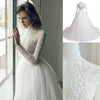 Long Sleeve Lace Ball Gown Tulle Luxury Beading Wedding Dress